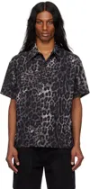 Andersson Bell Black & Gray Leopard Shirt In Black