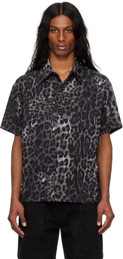 Andersson Bell Black & Gray Leopard Shirt