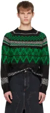 Andersson Bell Nordic Mohair Blend Knit Sweater In Black