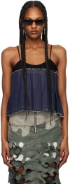 Andersson Bell Black & Indigo Kina Denim Camisole In Black Indigo