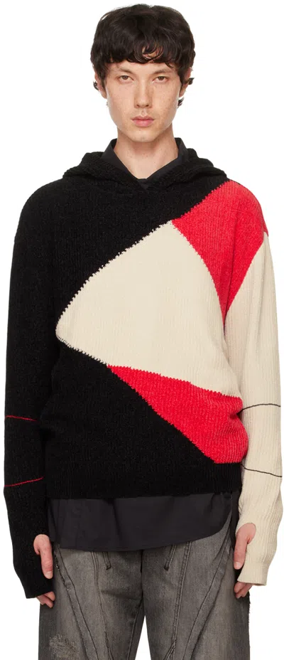 Andersson Bell Black & Red Fite Hoodie In Black/red