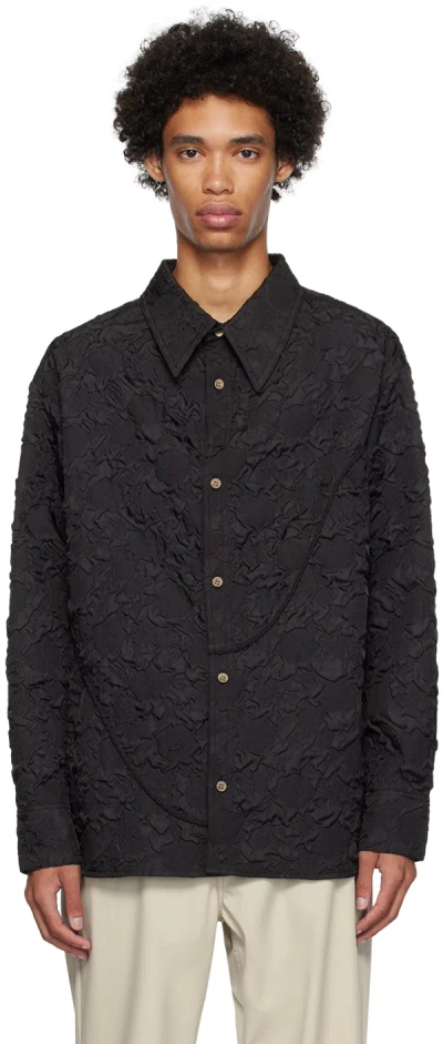 Andersson Bell Black Bubble Flower Shirt In Black Black