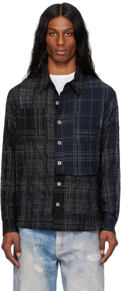 Andersson Bell Black Check Layered Shirt