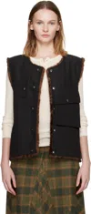 Andersson Bell Black Collarless Pocket Vest In Multi