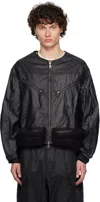 Andersson Bell Black Convex Collarless Bomber Jacket