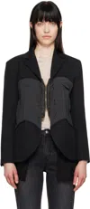 Andersson Bell Black Corset Inserted Blazer In Black