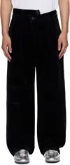 Andersson Bell Black Crossover Carpenter Wide Leg Jeans In Black