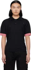 Andersson Bell Damaged Polo In Black/pink