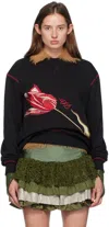 Andersson Bell Black Essential 'adsb' Fiore Sweatshirt In Black