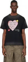 Andersson Bell Black Essential Spray Wash Heart Message T-shirt In Multi