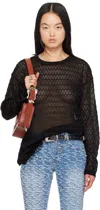 Andersson Bell Black Flower Garden Sweater In Black