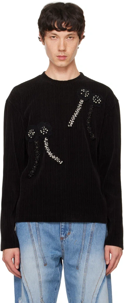 Andersson Bell Black Flower Pearl Sweater