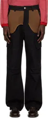 Andersson Bell Black Inside Out Denim Cargo Pants In Black