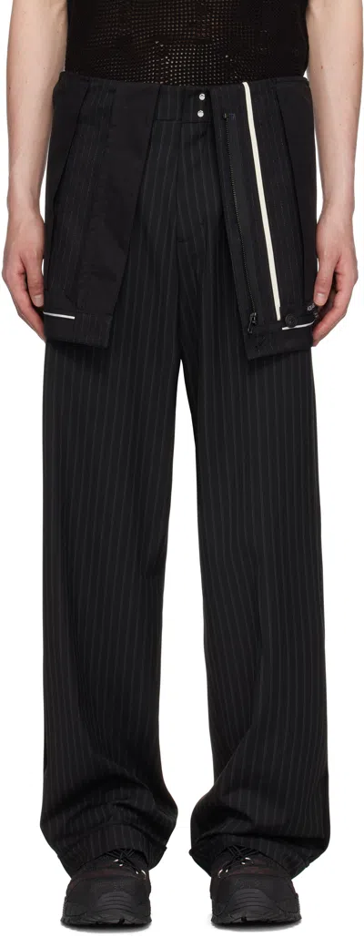 Andersson Bell Black Inside Out Stripe Trousers
