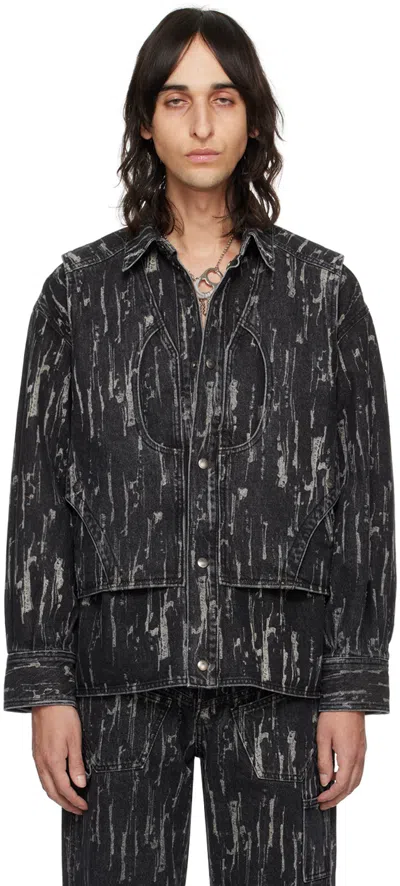 Andersson Bell Black Layered Denim Jacket