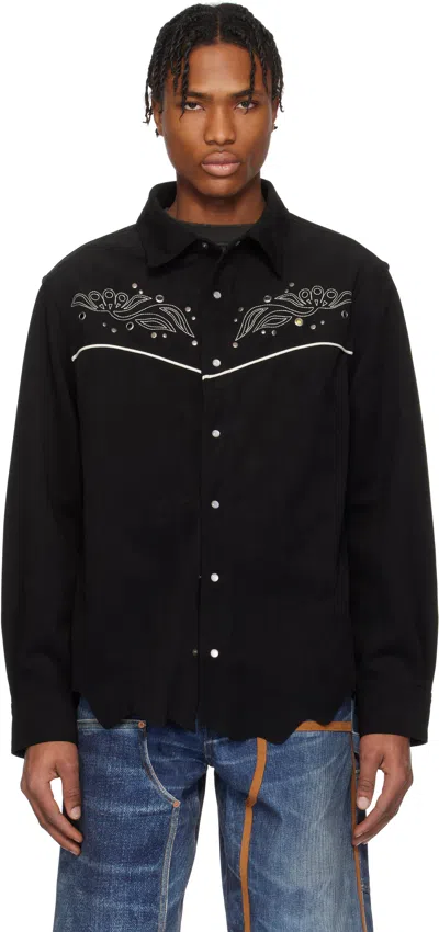 Andersson Bell Black Lemmans Faux-suede Shirt