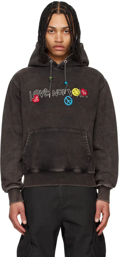 Andersson Bell Black 'love' Dyed Hoodie