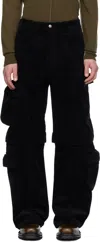 Andersson Bell Black Milano Corduroy Cargo Pants In Black