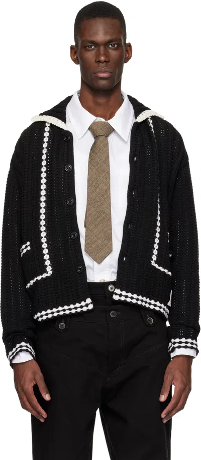 Andersson Bell Black New Fantasia Collar Cardigan