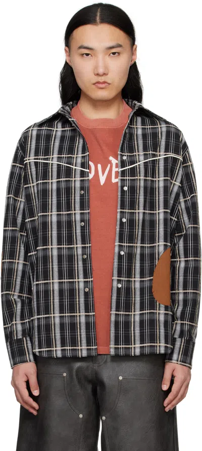 ANDERSSON BELL BLACK NOAH PATCH CHECK SHIRT