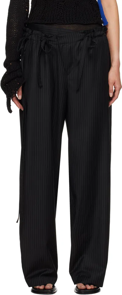 Andersson Bell Black Ottolinger Edition Stripe Wool Trousers