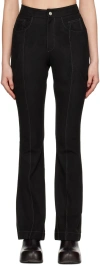 Andersson Bell Black Paneled Faux-leather Trousers In Black