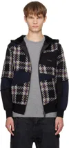 Andersson Bell Patchwork Zip-up Hoodie In Black