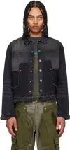 Andersson Bell Unfinished-effect Denim Jacket In Black