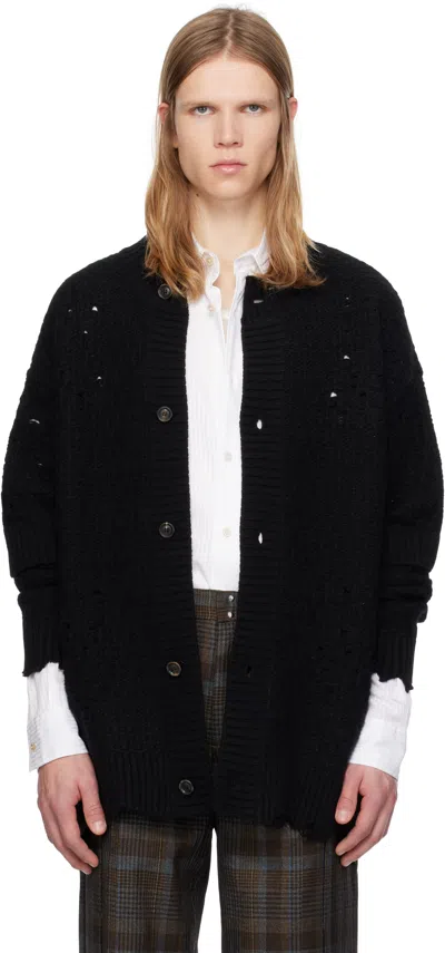 ANDERSSON BELL BLACK ROGHEN WOOL LONG CARDIGAN