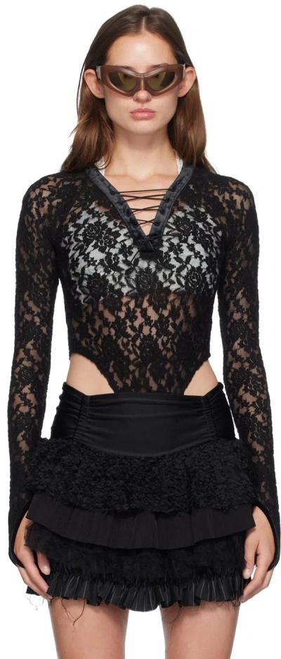 Andersson Bell Black Rose Lace Bodysuit