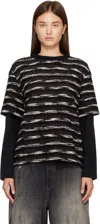 Andersson Bell Black Stripe Layered Sweater In Black