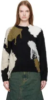 Andersson Bell Black Sylvia Abstract Patchwork Sweater In Multi