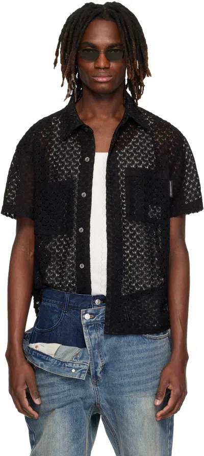 Andersson Bell Black Tres Sheer Knitted Shirt