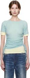 Andersson Bell Blue & Yellow Cindy String Layered T-shirt In Sky Blue