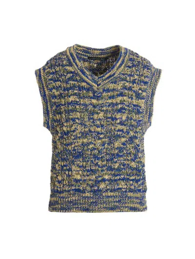 Andersson Bell Blue And Yellow Cotton Blend Gilet In Multicolor