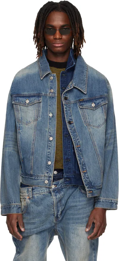Andersson Bell Blue Asymmetric Layered Denim Jacket