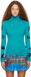 Andersson Bell Blue Augen Turtleneck In Blue