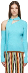 Andersson Bell Asymmetric Design Knit Top In Blue