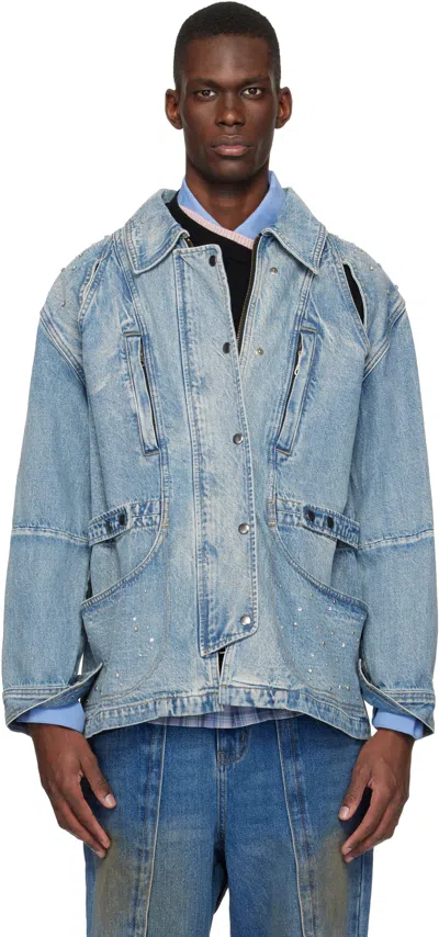 Andersson Bell Blue Jeweled Denim Jacket