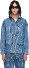 Andersson Bell Blue Layered Denim Jacket In Blue