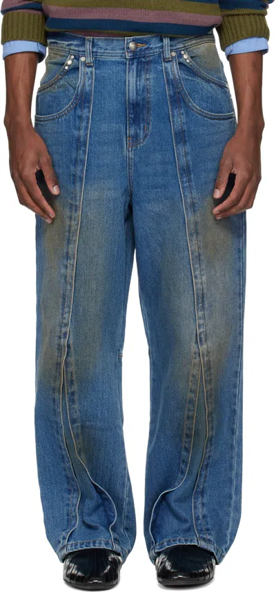 Andersson Bell Blue Layered Wide-leg Jeans