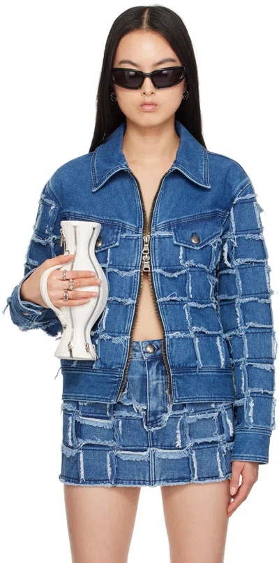 Andersson Bell Blue New Patchwork Denim Jacket In Washed Blue