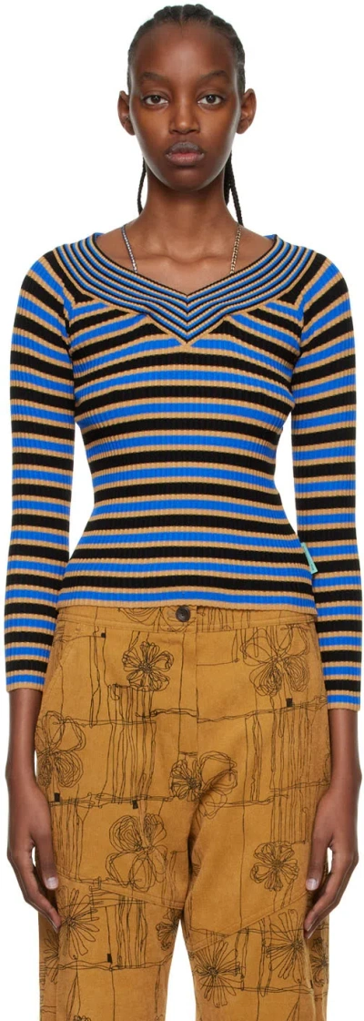 Andersson Bell Blue Nina Sweater In Black/blue