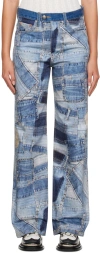 Andersson Bell Blue Patchwork Jeans In Blue