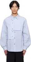Andersson Bell Blue Stripe Layered Shirt In Blue