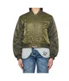 Andersson Bell Mesh-sleeve Bomber Jacket In Green