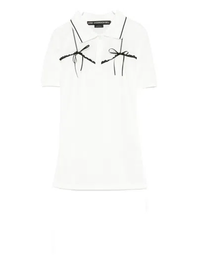 Andersson Bell Bow-detail Polo Top In White
