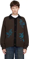 Andersson Bell Brown Bird Intarsia Cardigan In Brown