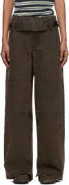 Andersson Bell Brown Folded Work Trousers In Brown