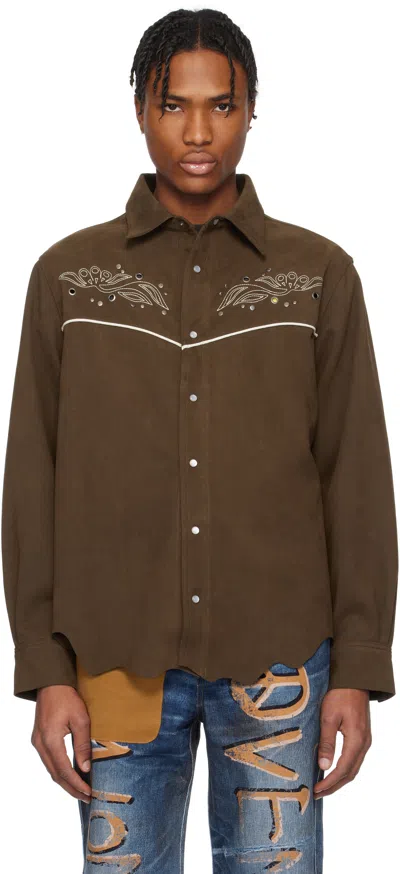 Andersson Bell Brown Lemmans Faux-suede Shirt